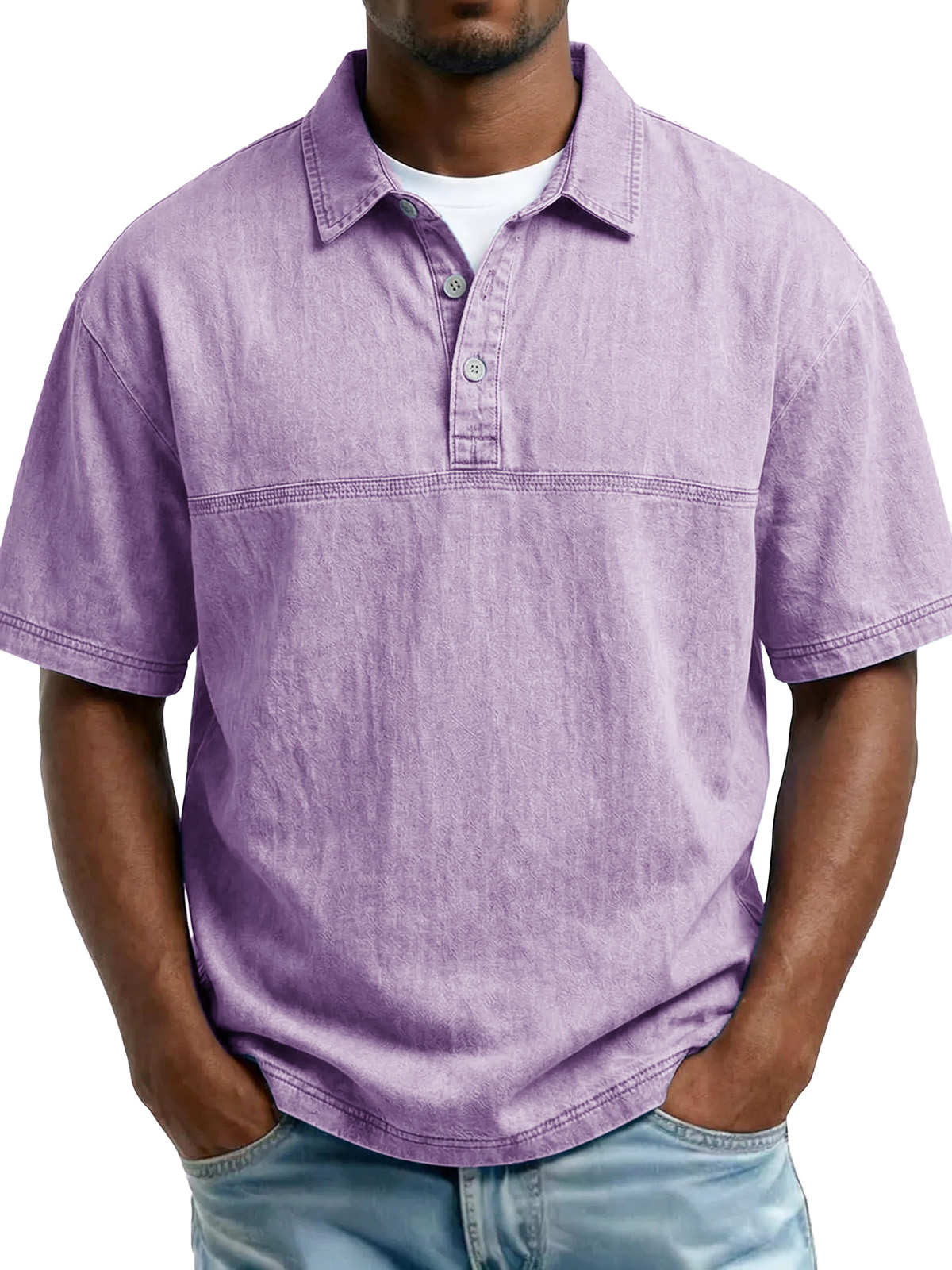 Men's Retro Loose Casual Short-Sleeve Polo Shirt
