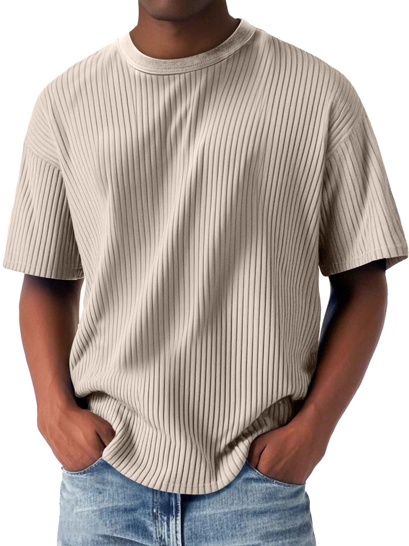 Men's Daily Casual Round Neck Solid Color Short-sleeved T-shirt