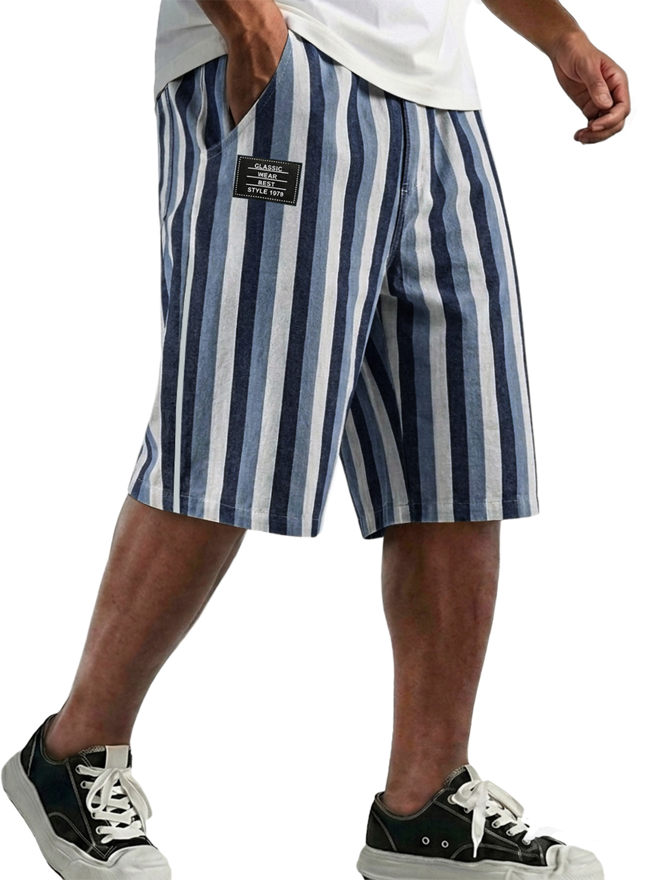 Men's Fashion Striped Casual Loose Shorts