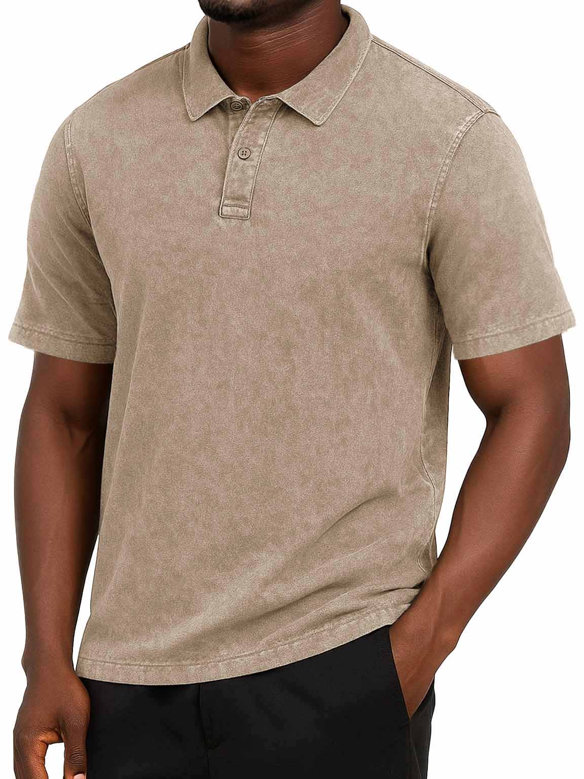 Men's Fashion Retro Distressed Short-sleeved Polo Shirt