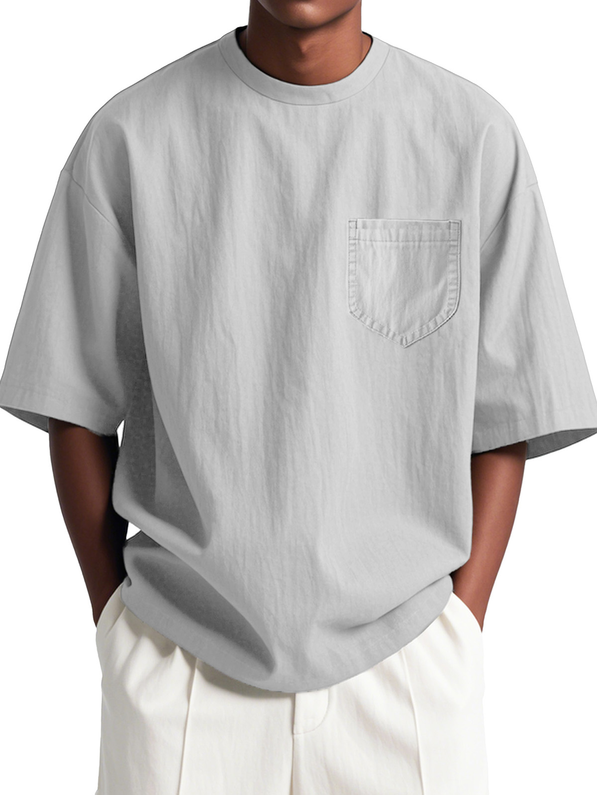 Men's Fashion Casual Loose Pocket Short Sleeve T-Shirt