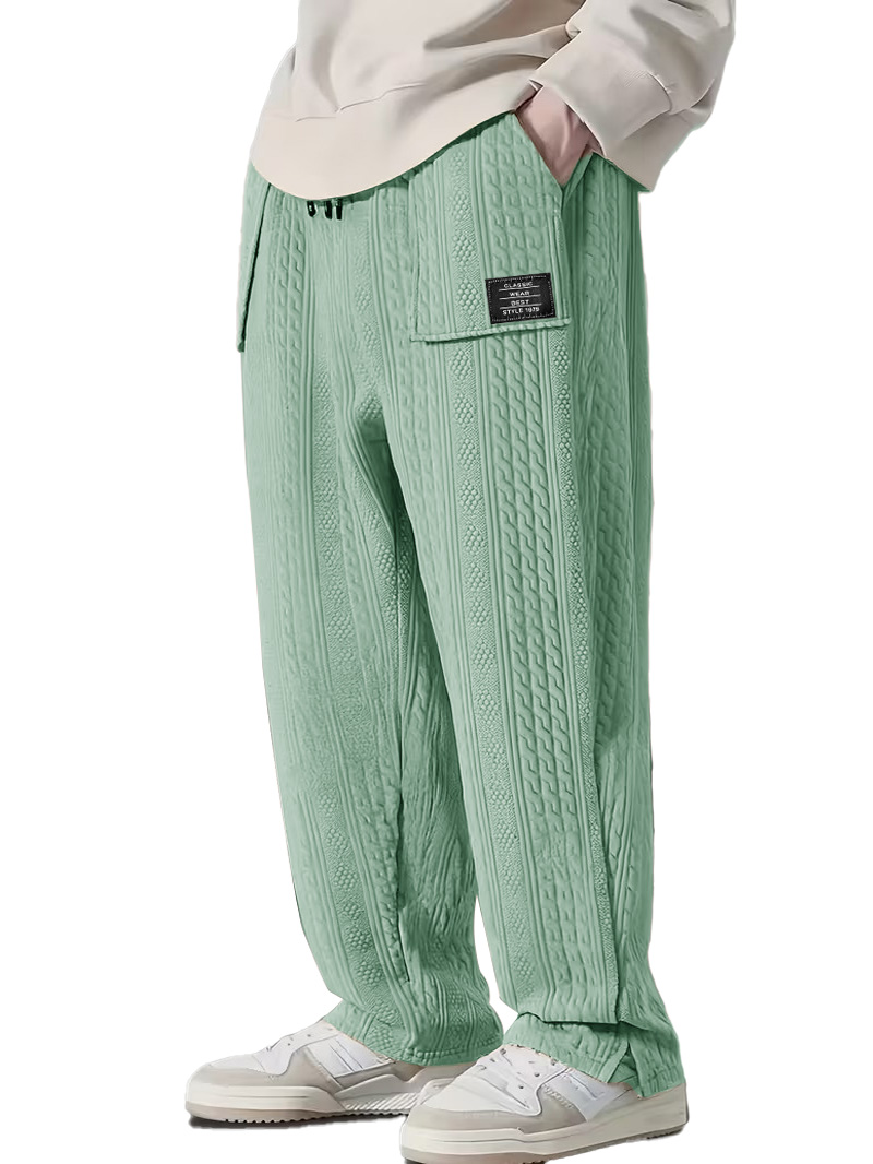 Men's clothing fashionable casual jacquard fabric loose pants
