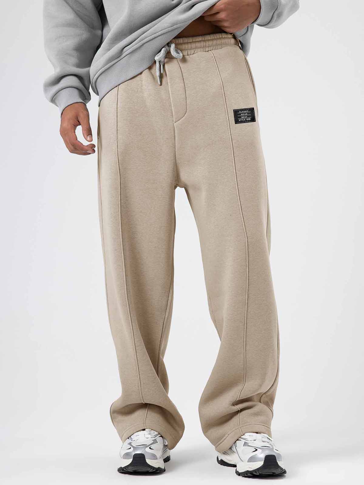 Men's Fashion Sporty Loose Logo Drawstring Pocket Trousers