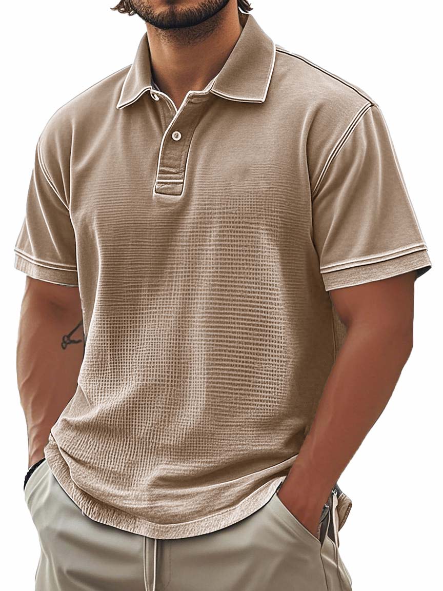 Men's Retro Fashion Workwear Lapel Short-sleeved Polo Shirt