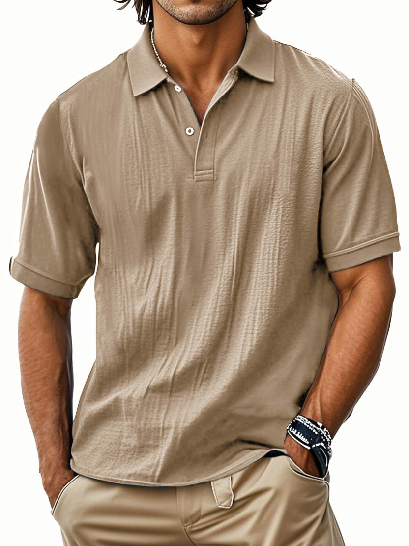 Men's Fashion Retro Lapel Pocket Polo Shirt