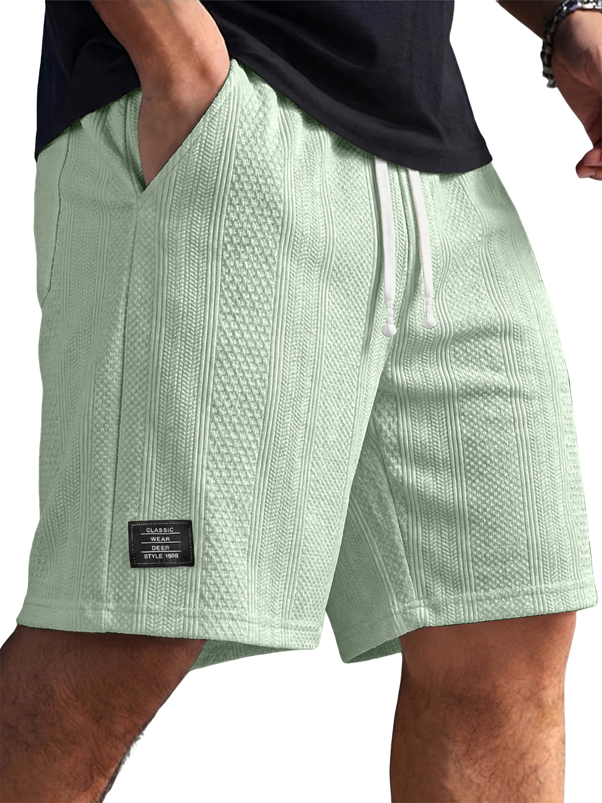 Men's Striped Jacquard Textured Casual Shorts