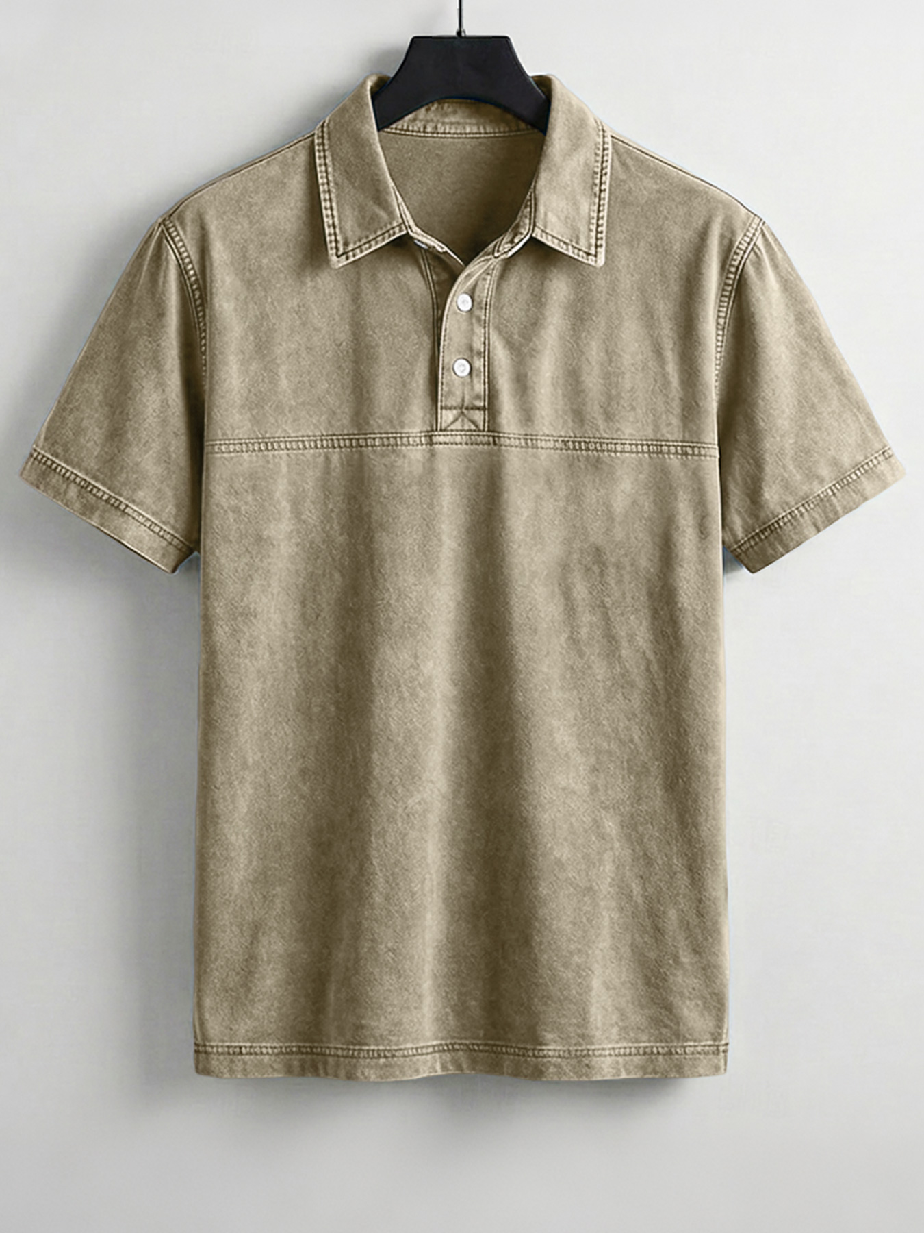 Men's Retro Patchwork Design Casual Collared Short-Sleeve Polo Shirt
