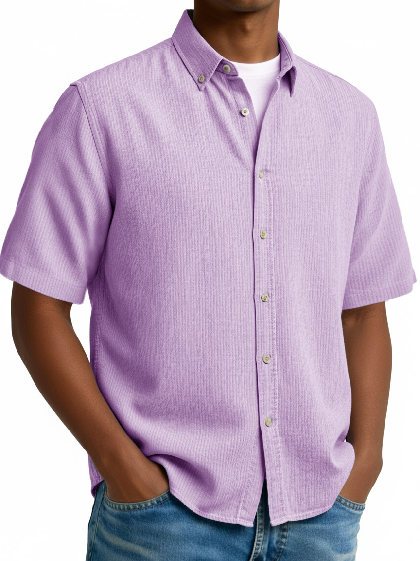 Men's Fashionable Casual Retro Collar Short-Sleeve Shirt