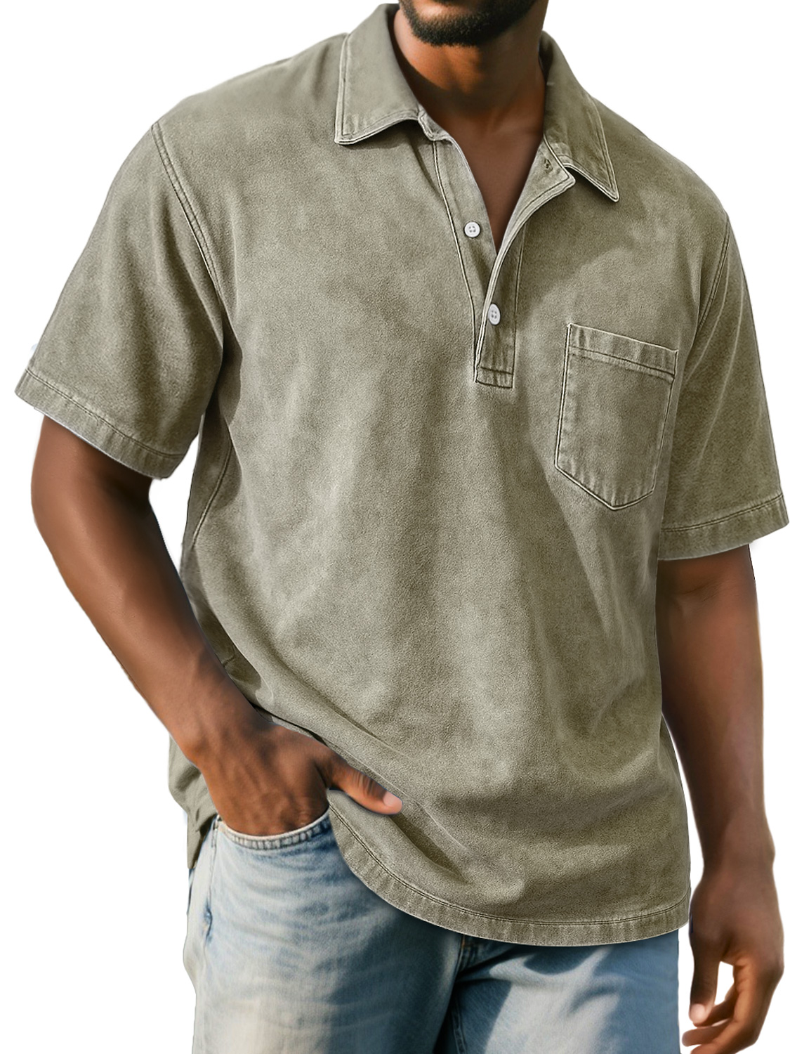 Men's Retro Everyday Casual Lapel Pocket Short-sleeved Polo Shirt