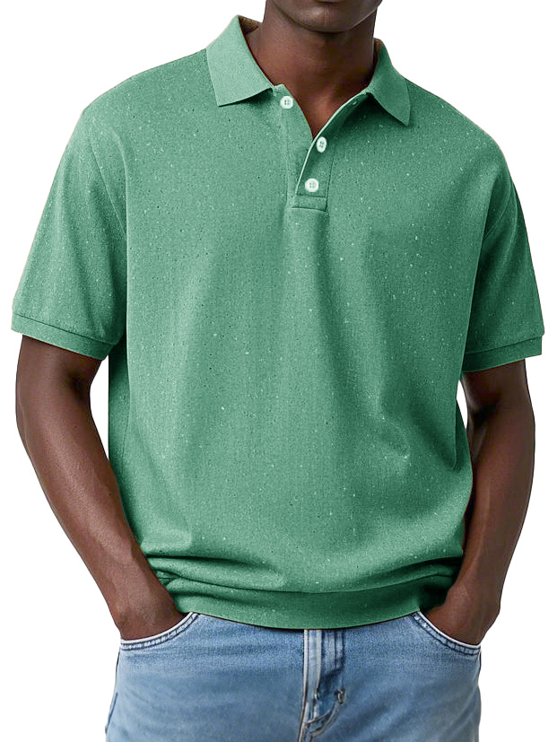 Men's Fashion Retro Distressed Lapel Short Sleeve Polo Shirt