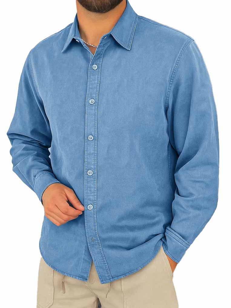 Men's Stylish Casual Lapel Long-sleeved Shirt