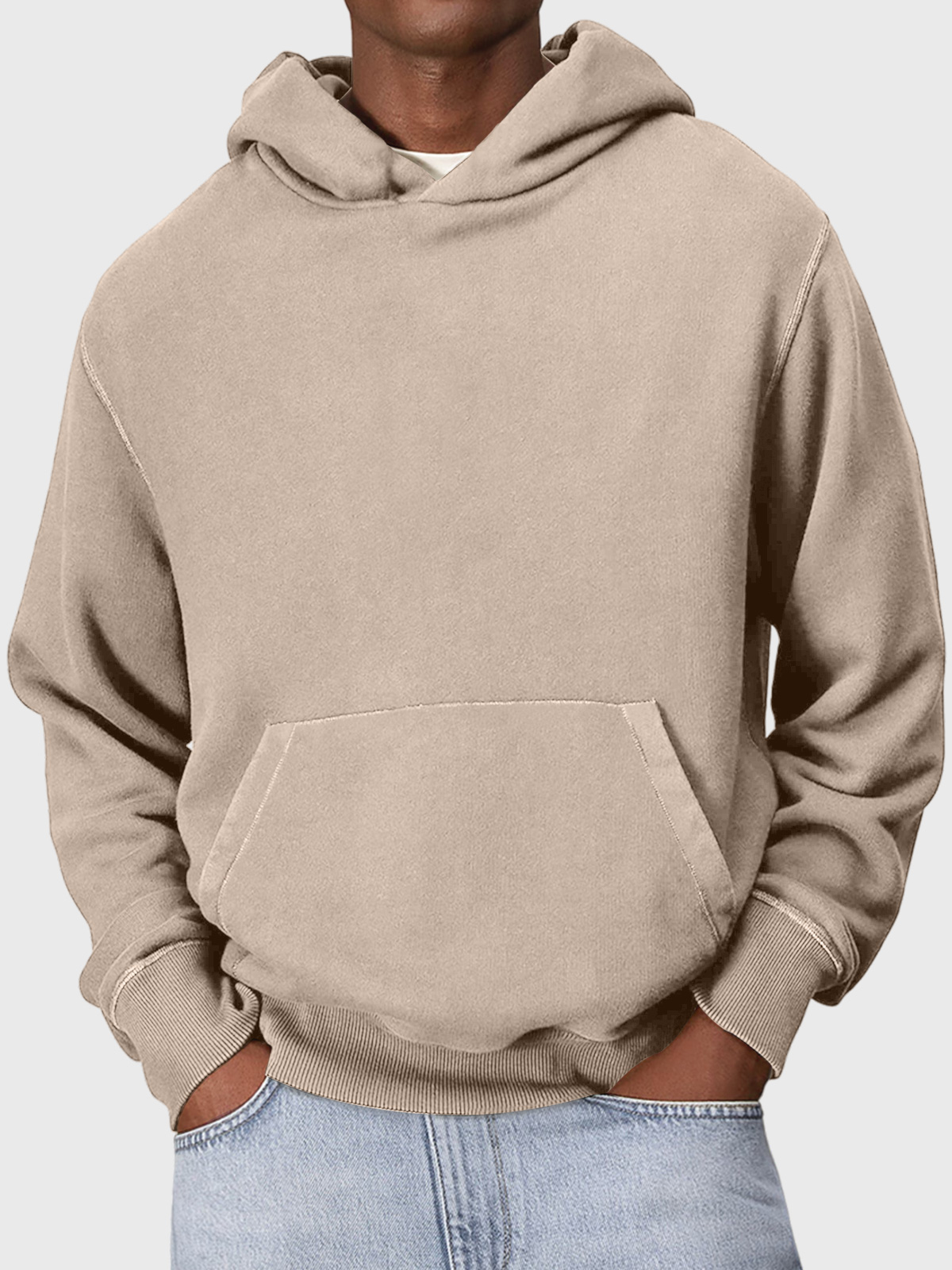Men's Casual Hooded Solid Color Comfortable Sweatshirt