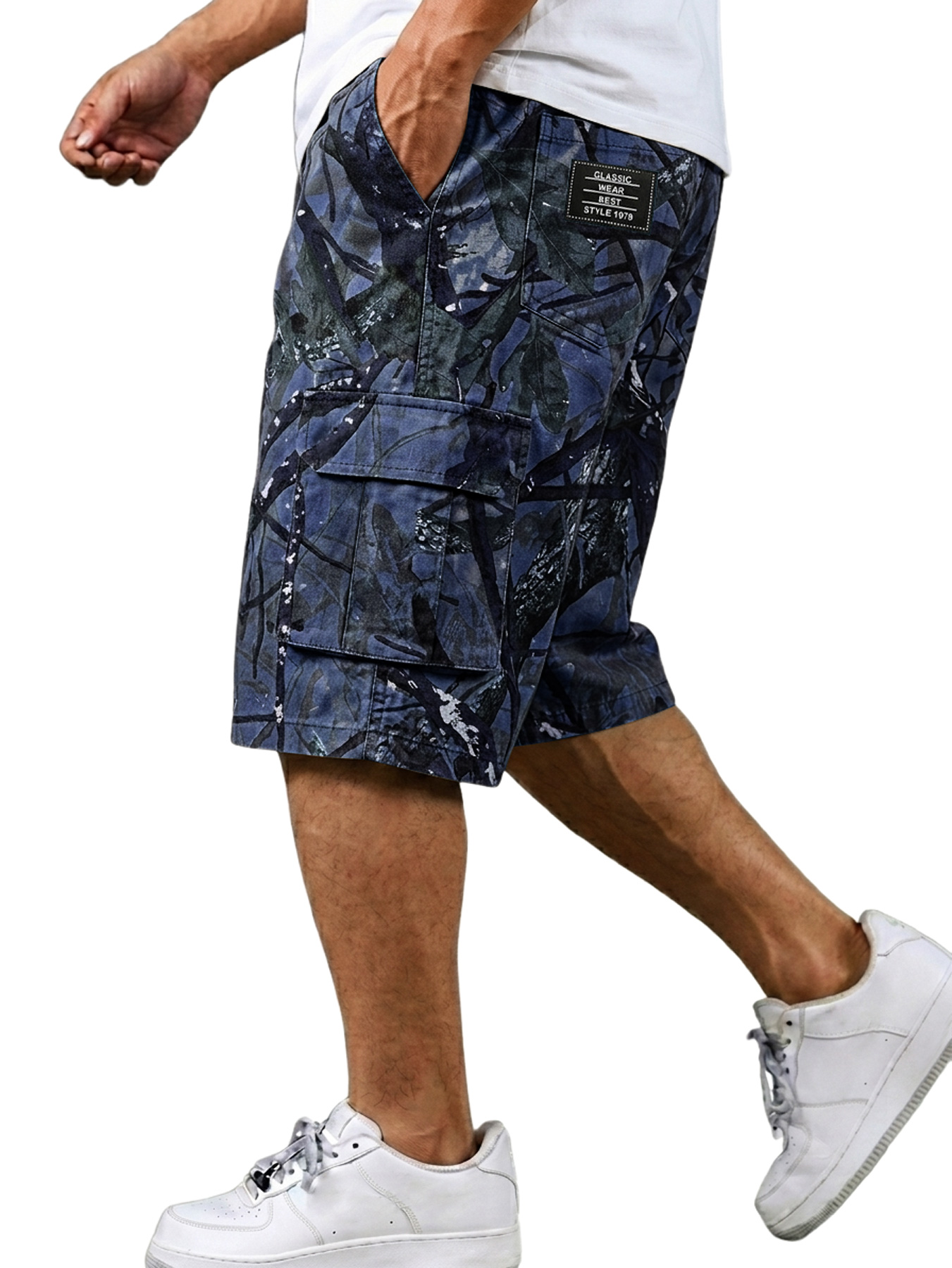 Men's Camouflage Branch Multi-pocket Casual Work Shorts