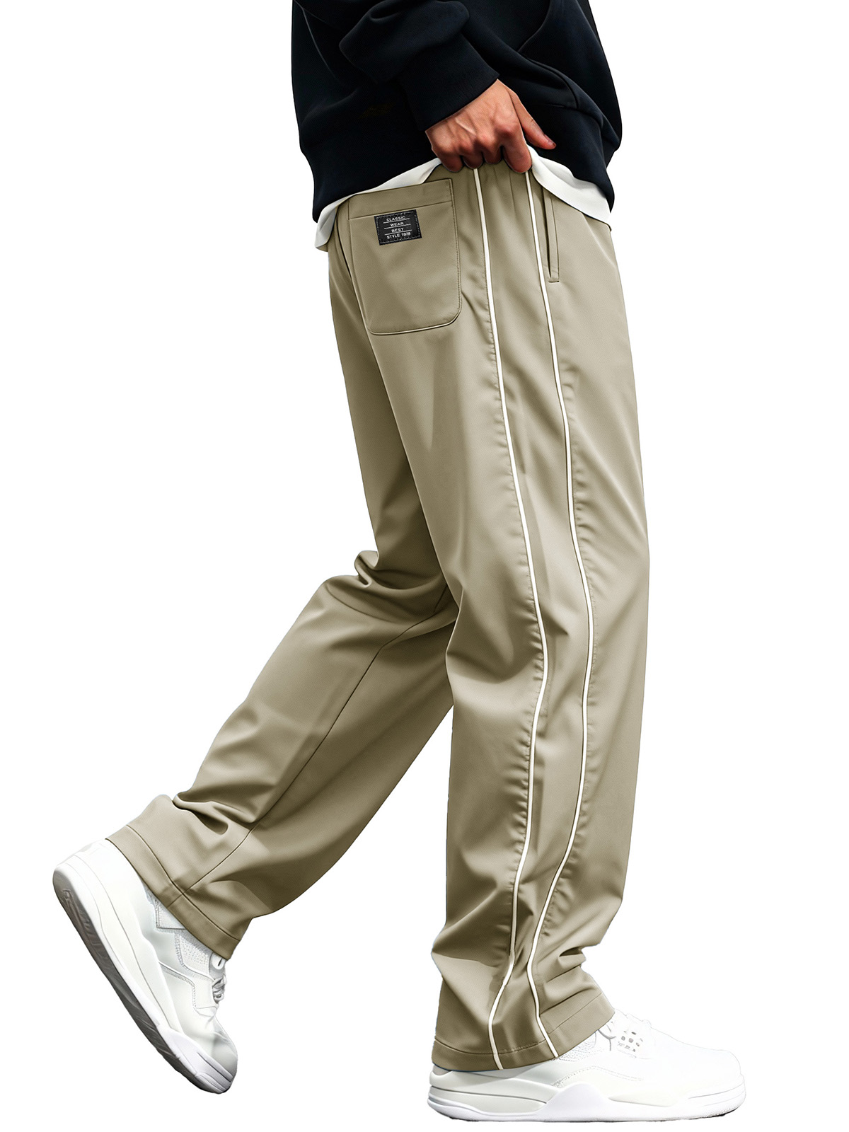 Men's Fashion Quick-Drying Sports Fabric Cargo Pants with Loose Pockets