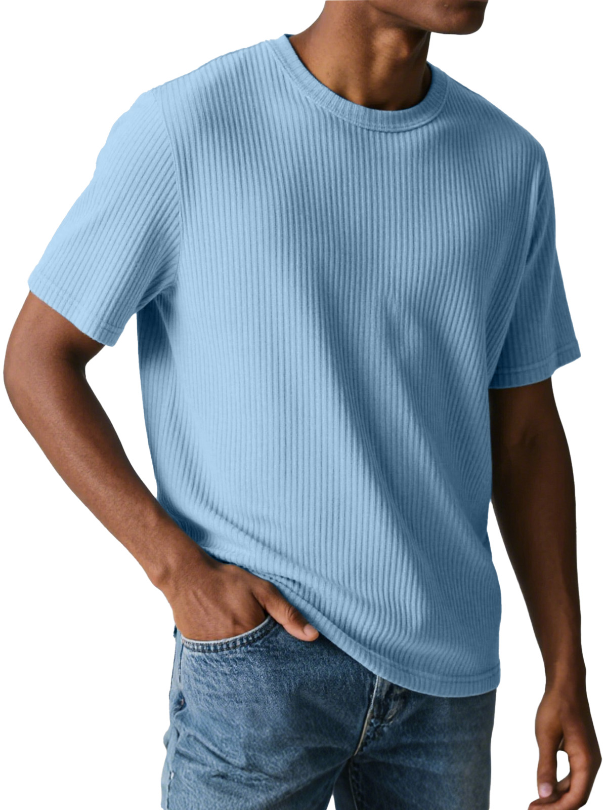 Men's Simple Daily Pit Short-sleeved Round Neck T-shirt