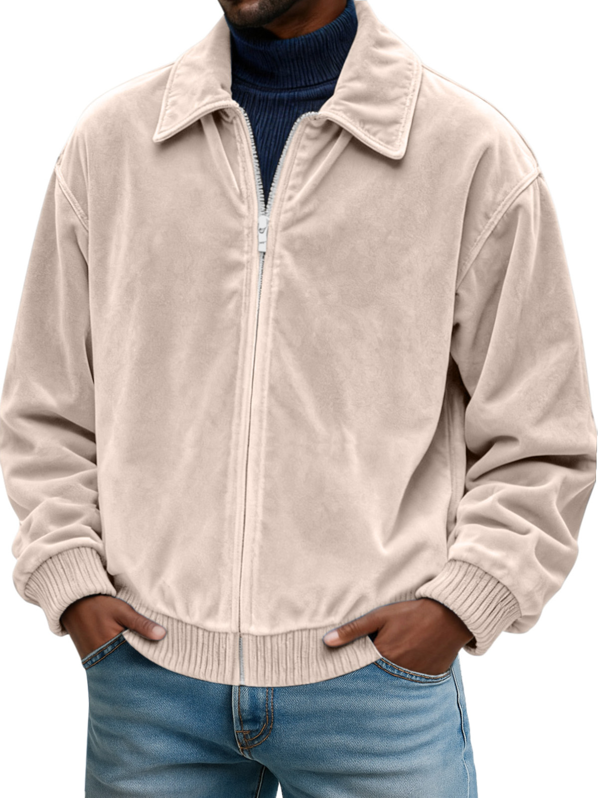 Simple, Comfortable And Casual Everyday Suede Lapel Long-sleeved Jacket