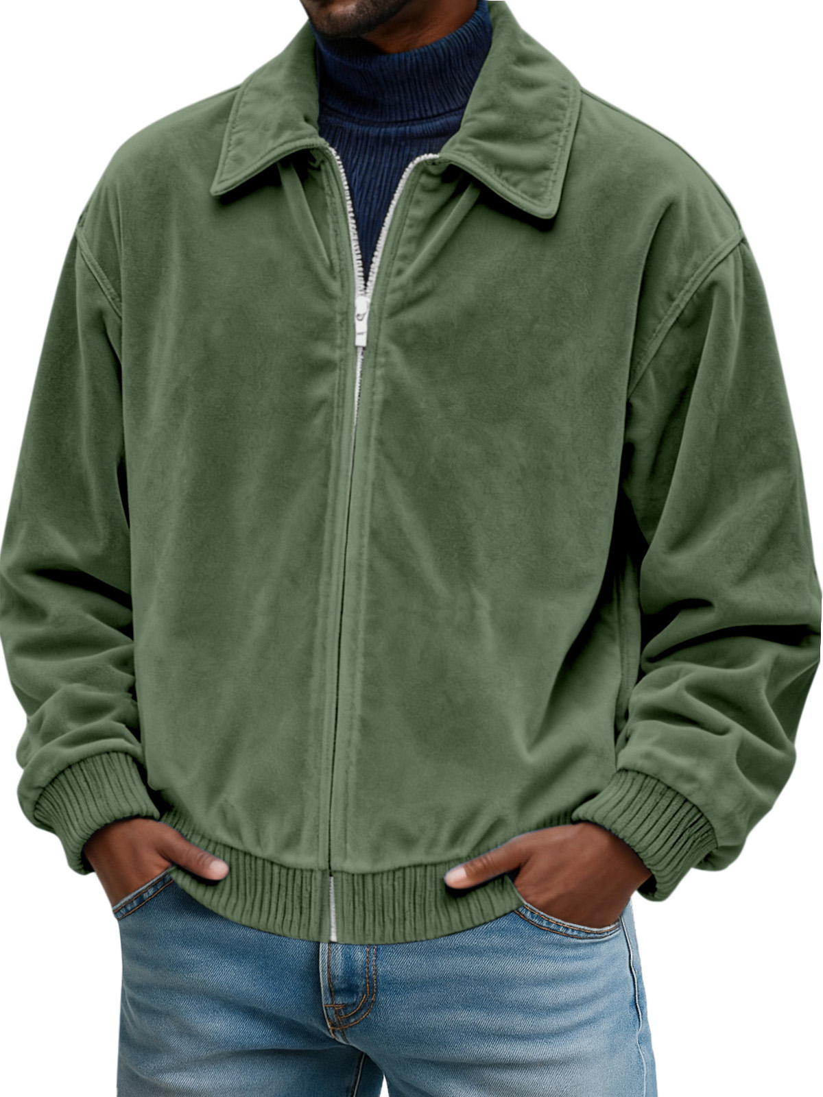 Simple, Comfortable And Casual Everyday Suede Lapel Long-sleeved Jacket