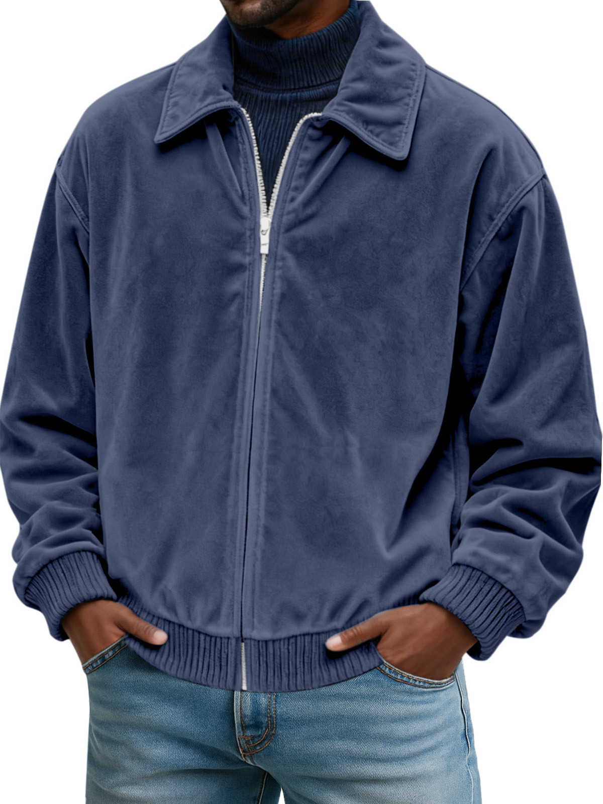 Simple, Comfortable And Casual Everyday Suede Lapel Long-sleeved Jacket