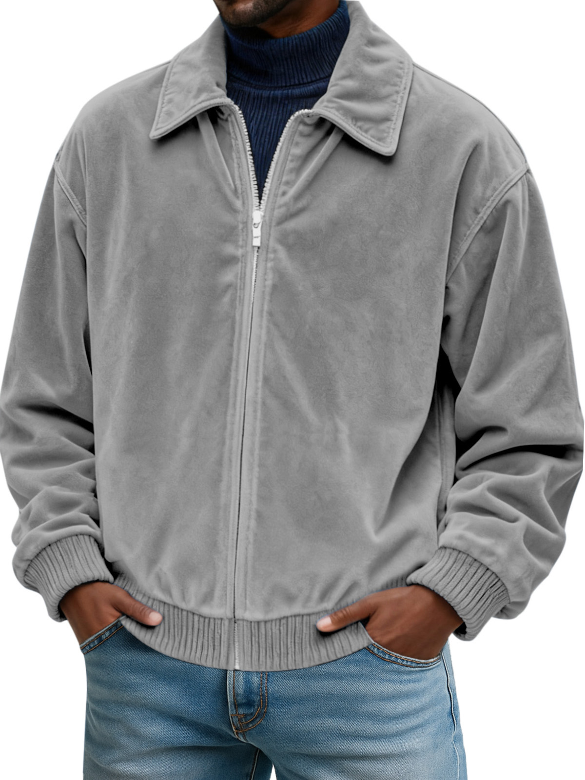Simple, Comfortable And Casual Everyday Suede Lapel Long-sleeved Jacket