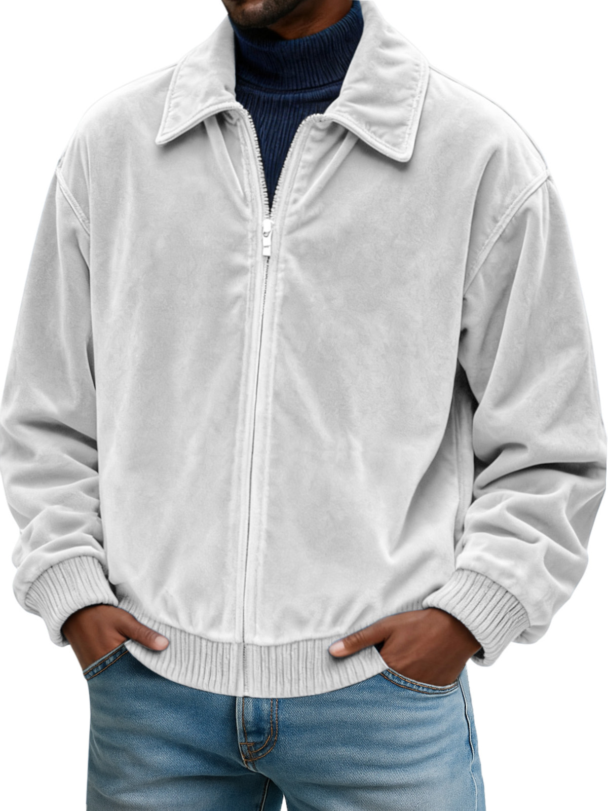 Simple, Comfortable And Casual Everyday Suede Lapel Long-sleeved Jacket