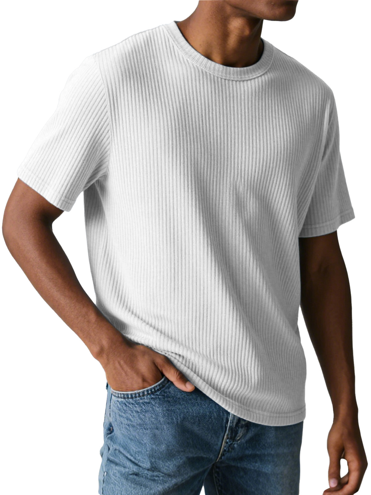 Men's Simple Daily Pit Short-sleeved Round Neck T-shirt