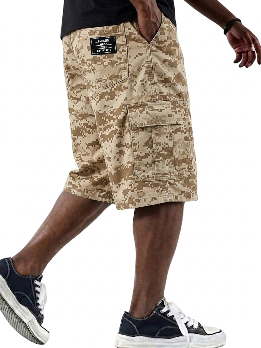 Pixel Camouflage Basic Cargo Shorts