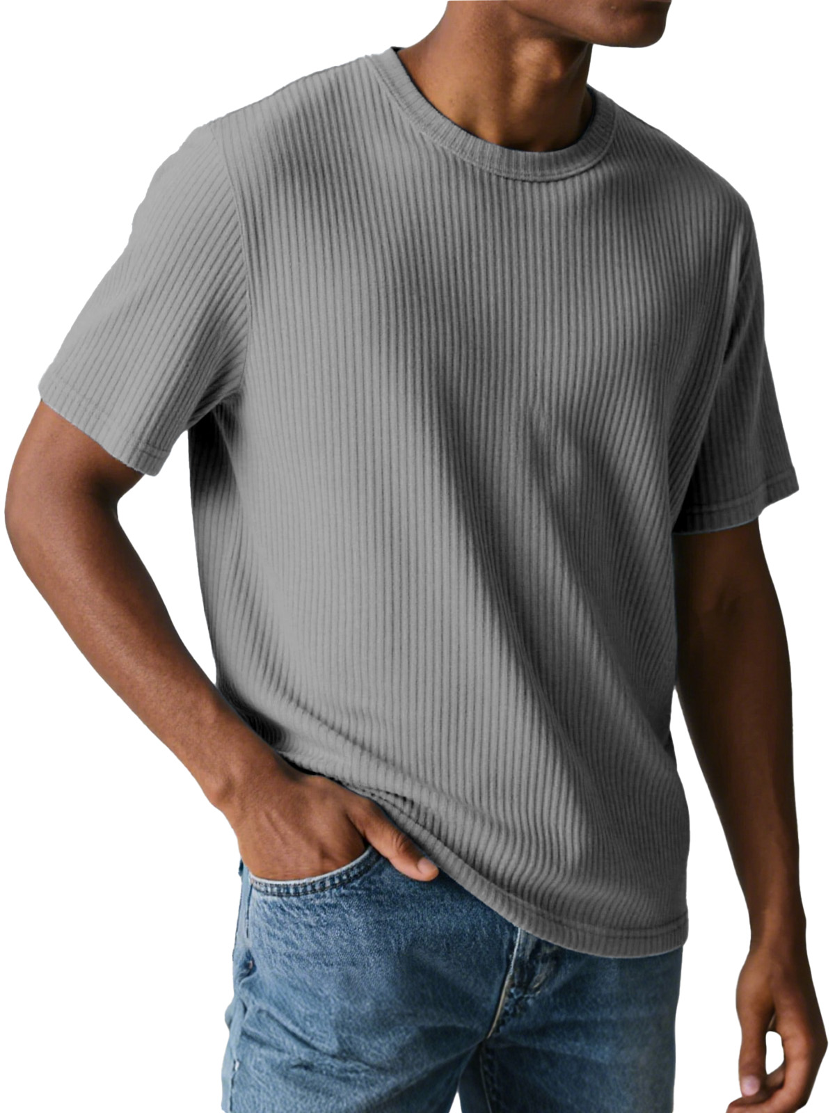 Men's Simple Daily Pit Short-sleeved Round Neck T-shirt