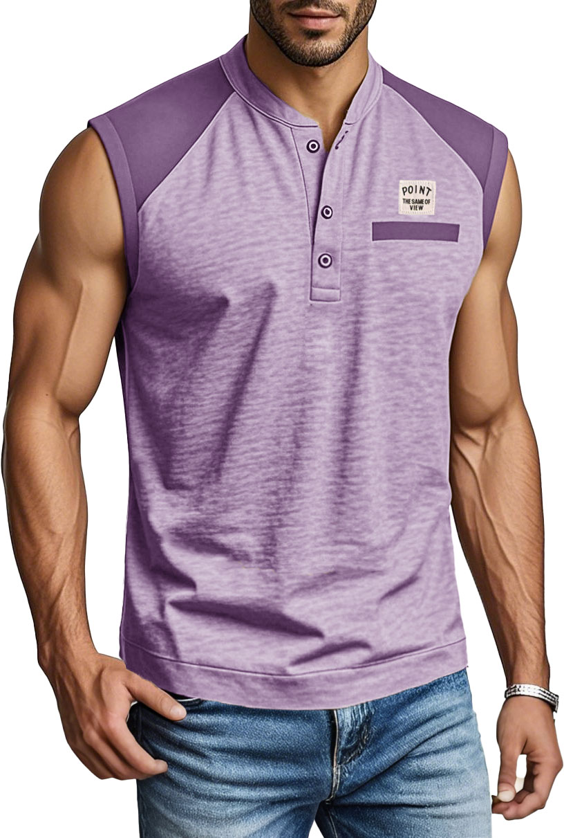 Men's Fashion Outdoor Sports Splicing Logo Vest