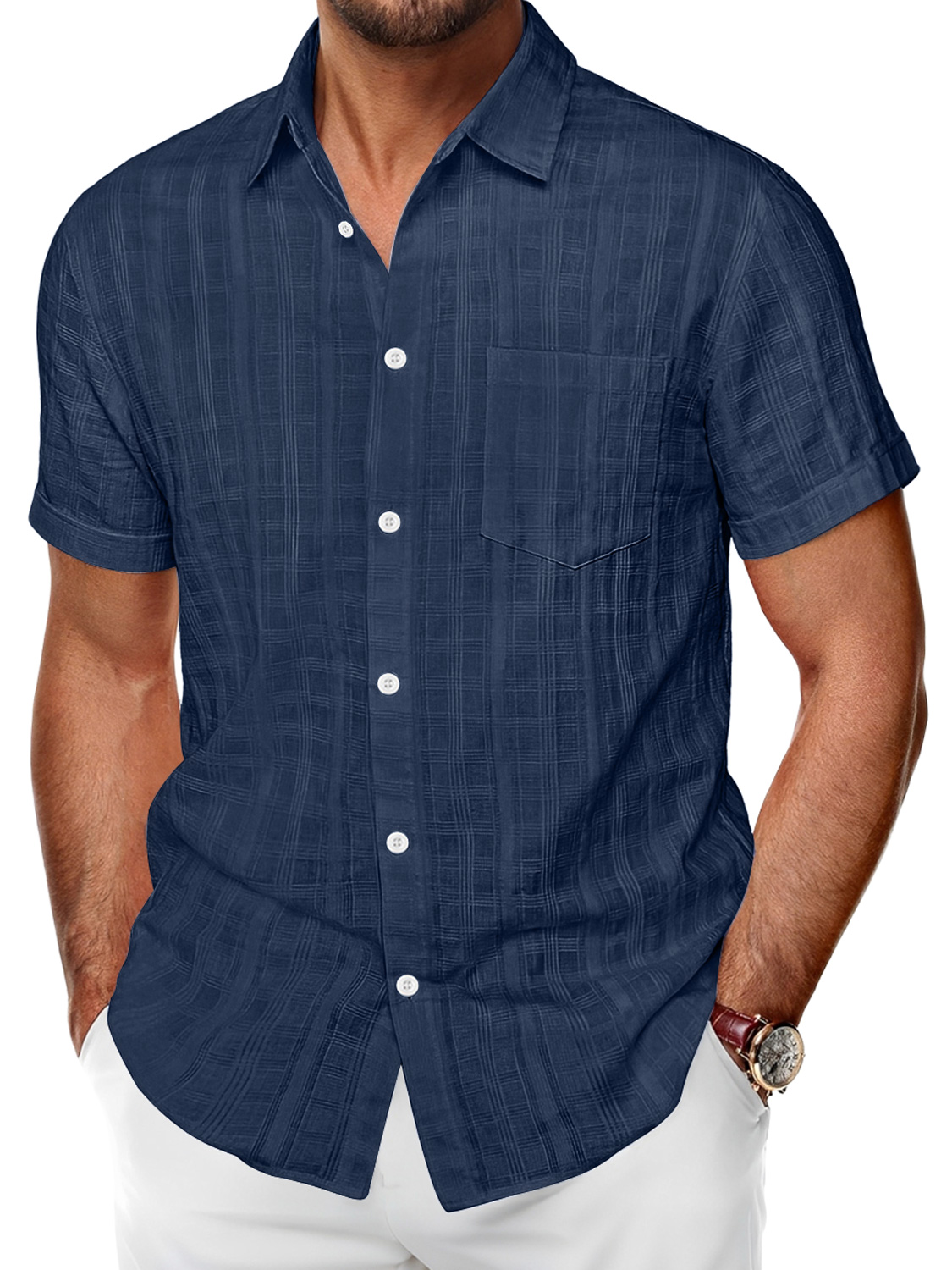 Men's Vintage Washed Cotton Stand Collar Pocket Casual Sleeveless Henley Vest