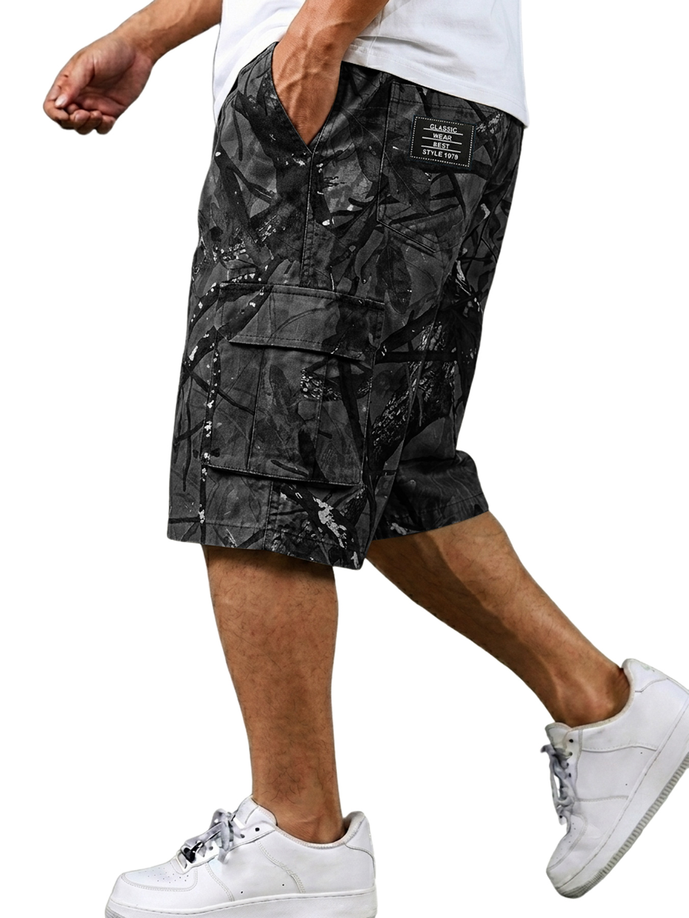 Men's Camouflage Branch Multi-pocket Casual Work Shorts