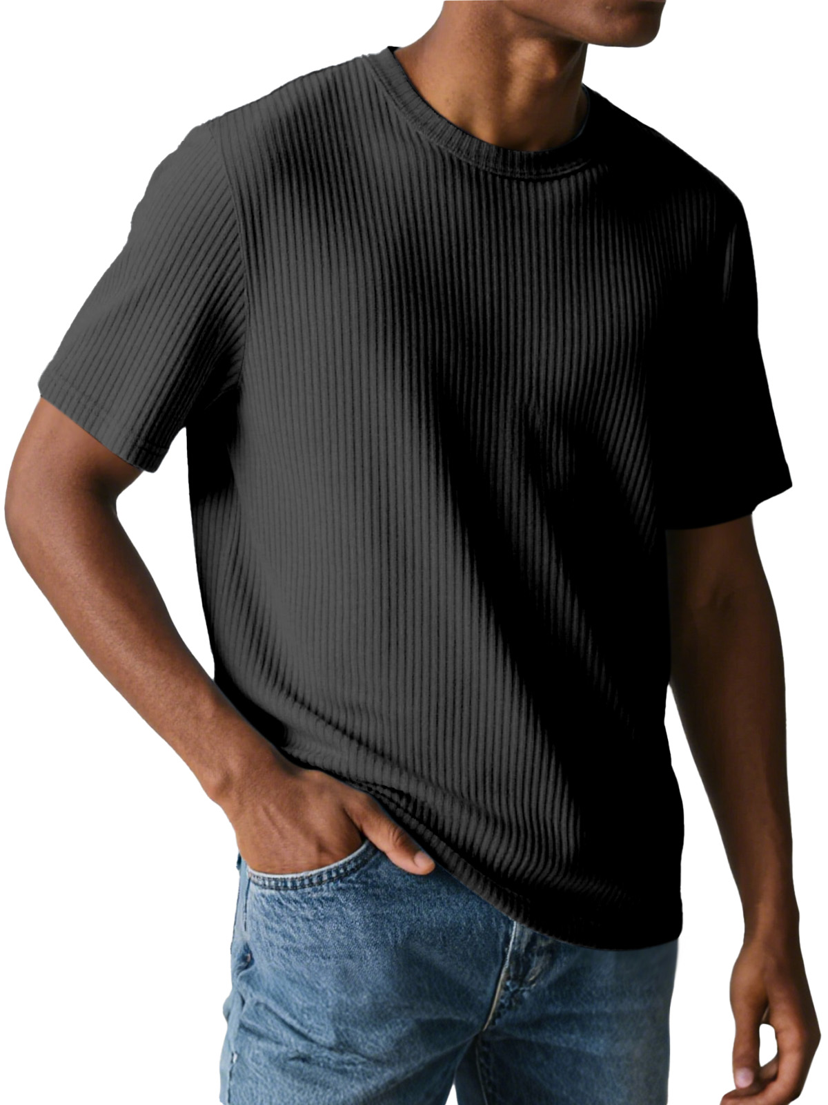 Men's Simple Daily Pit Short-sleeved Round Neck T-shirt