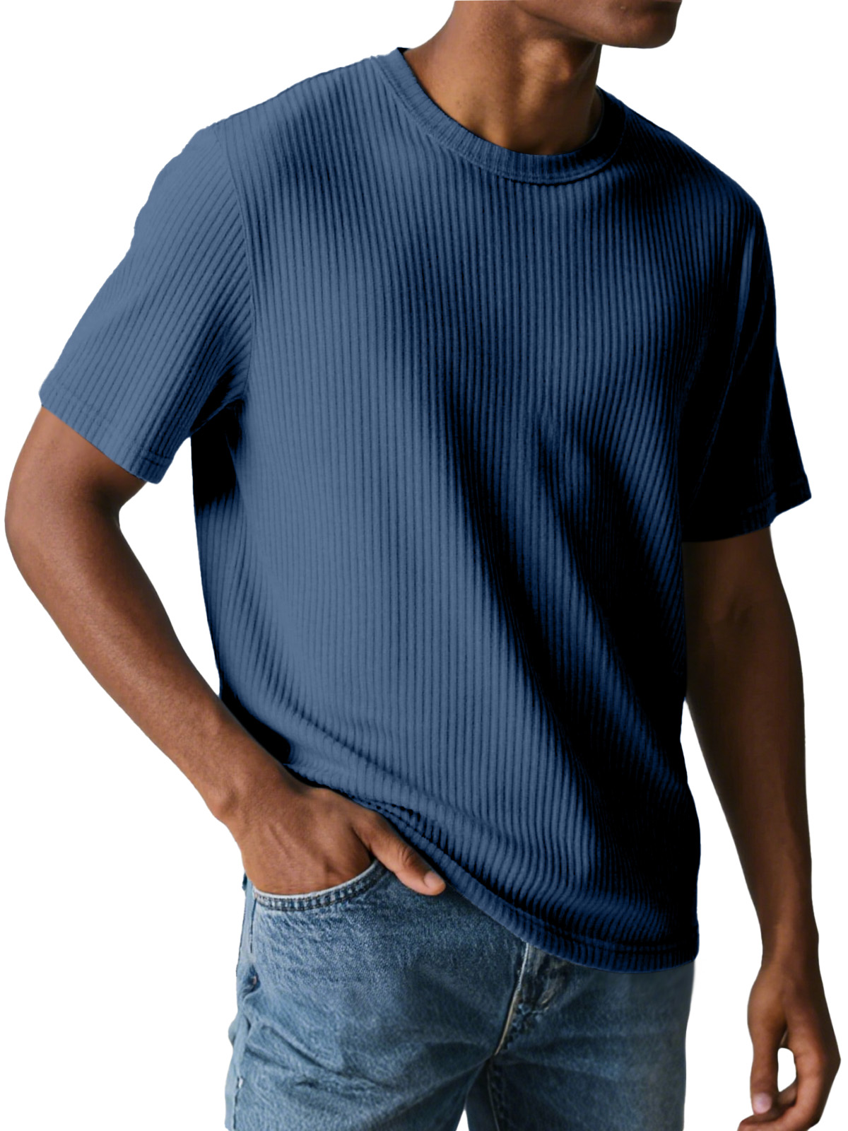Men's Simple Daily Pit Short-sleeved Round Neck T-shirt