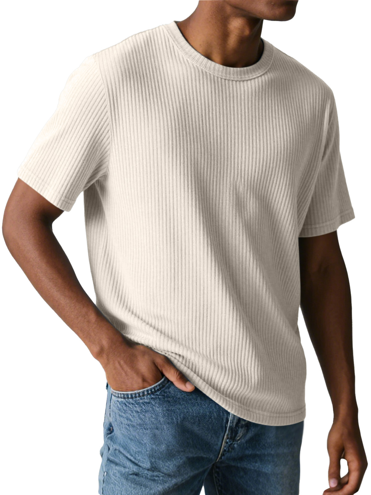 Men's Simple Daily Pit Short-sleeved Round Neck T-shirt