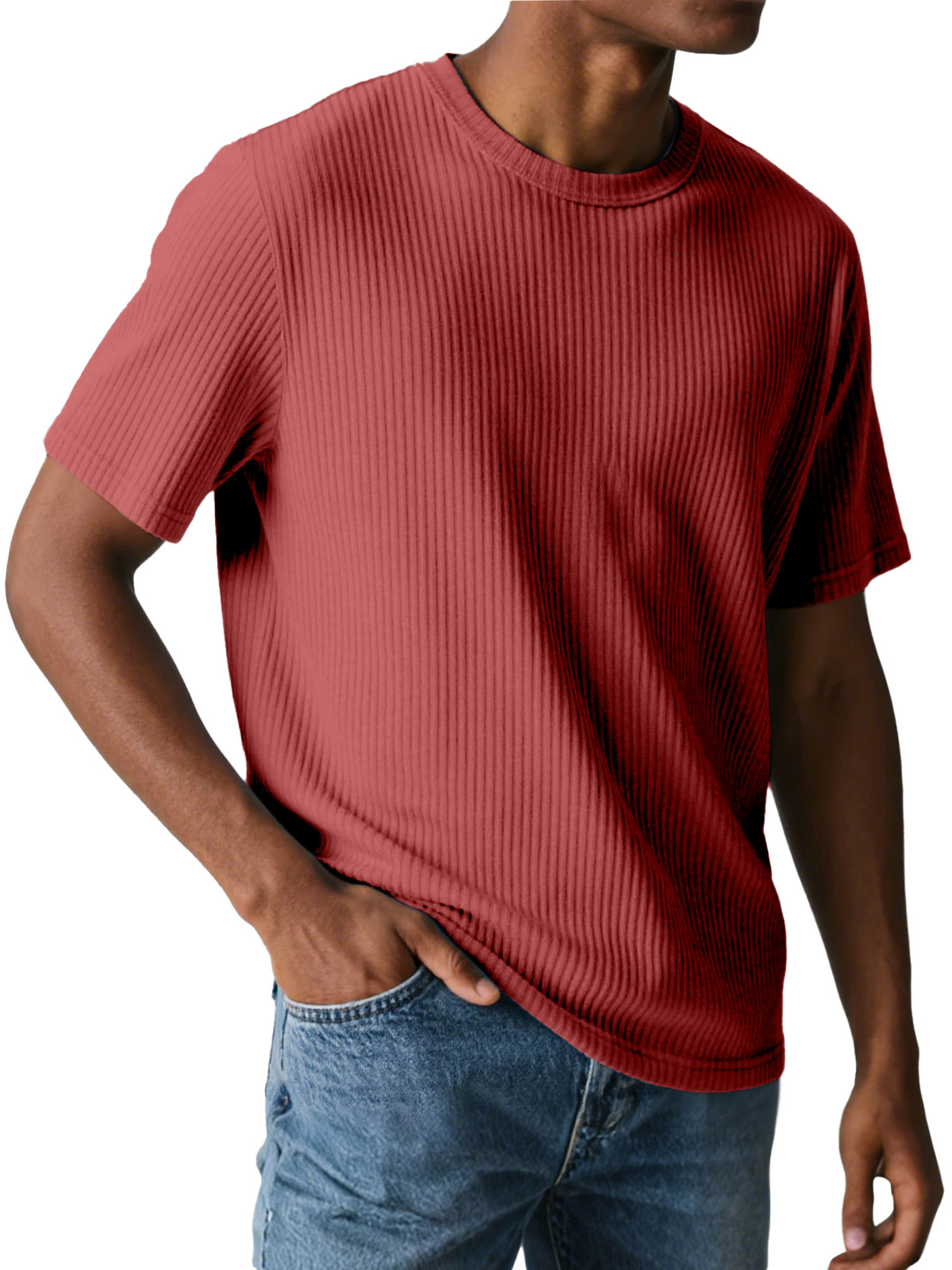 Men's Simple Daily Pit Short-sleeved Round Neck T-shirt