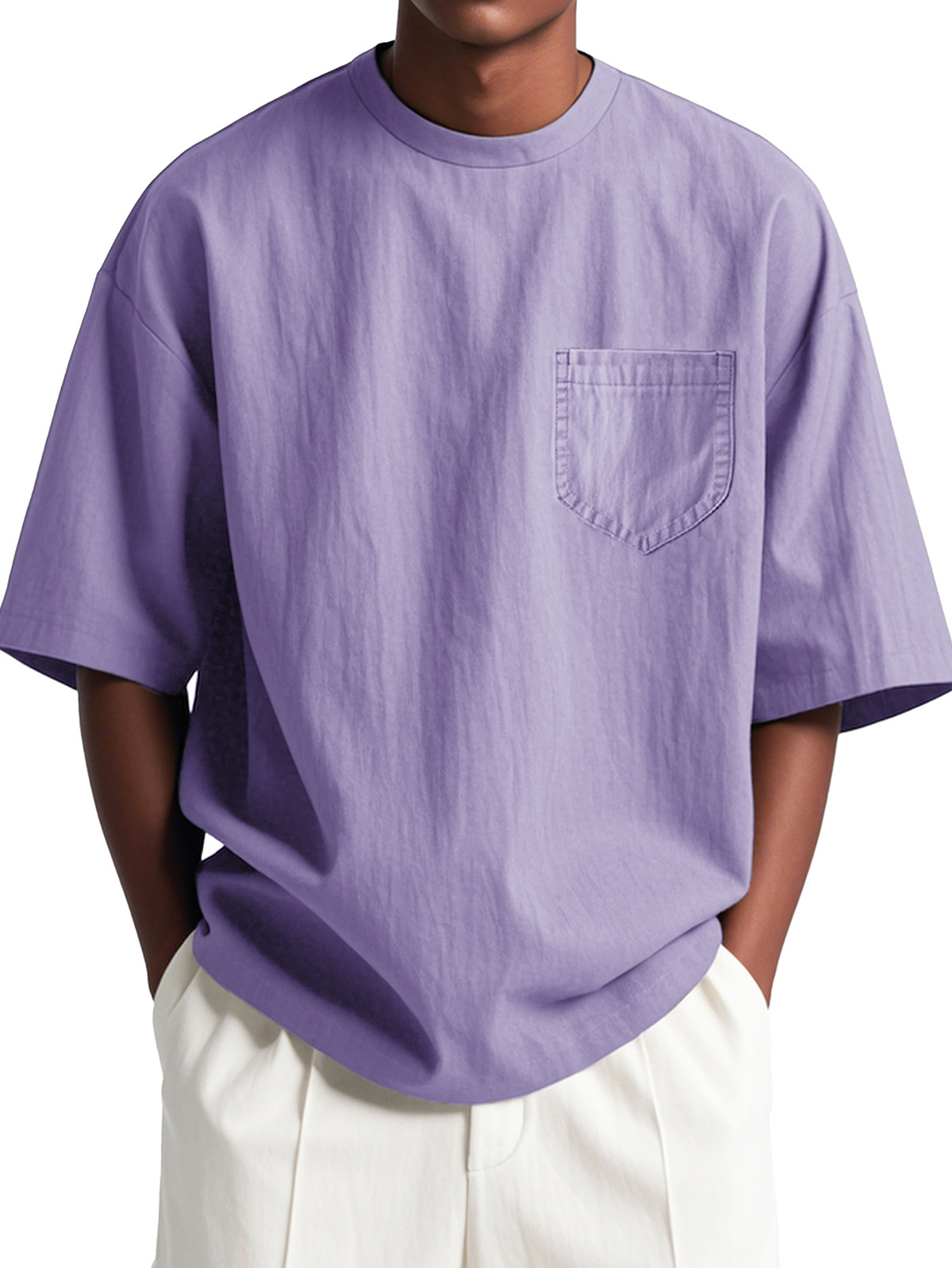 Men's Fashion Casual Loose Pocket Short Sleeve T-Shirt