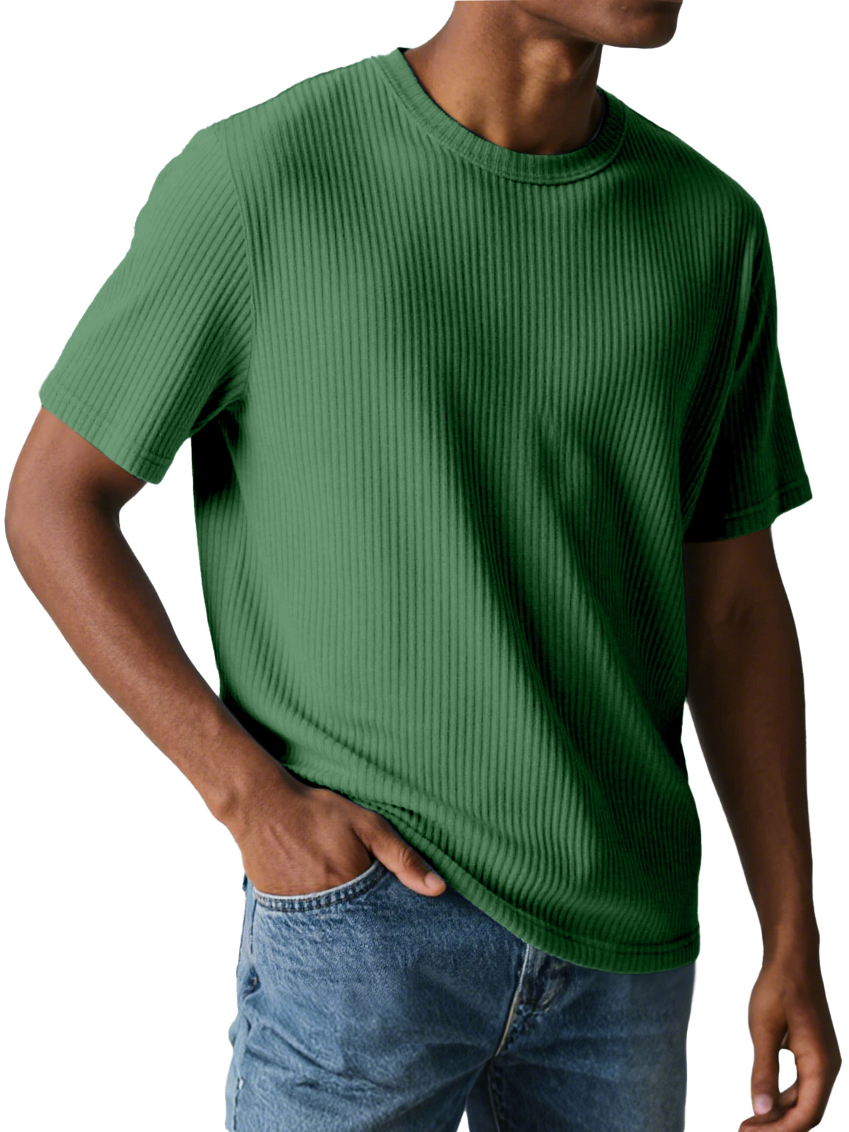 Men's Simple Daily Pit Short-sleeved Round Neck T-shirt