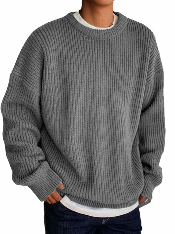 Men's Fashionable Casual Loose Round Collar Long-sleeve Sweater