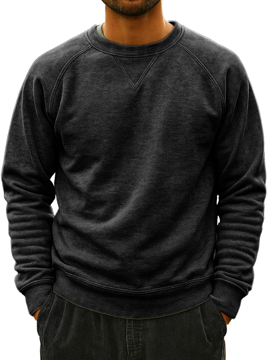 Men's Fashionable Daily Casual Round Neck Raglan Sweatshirt