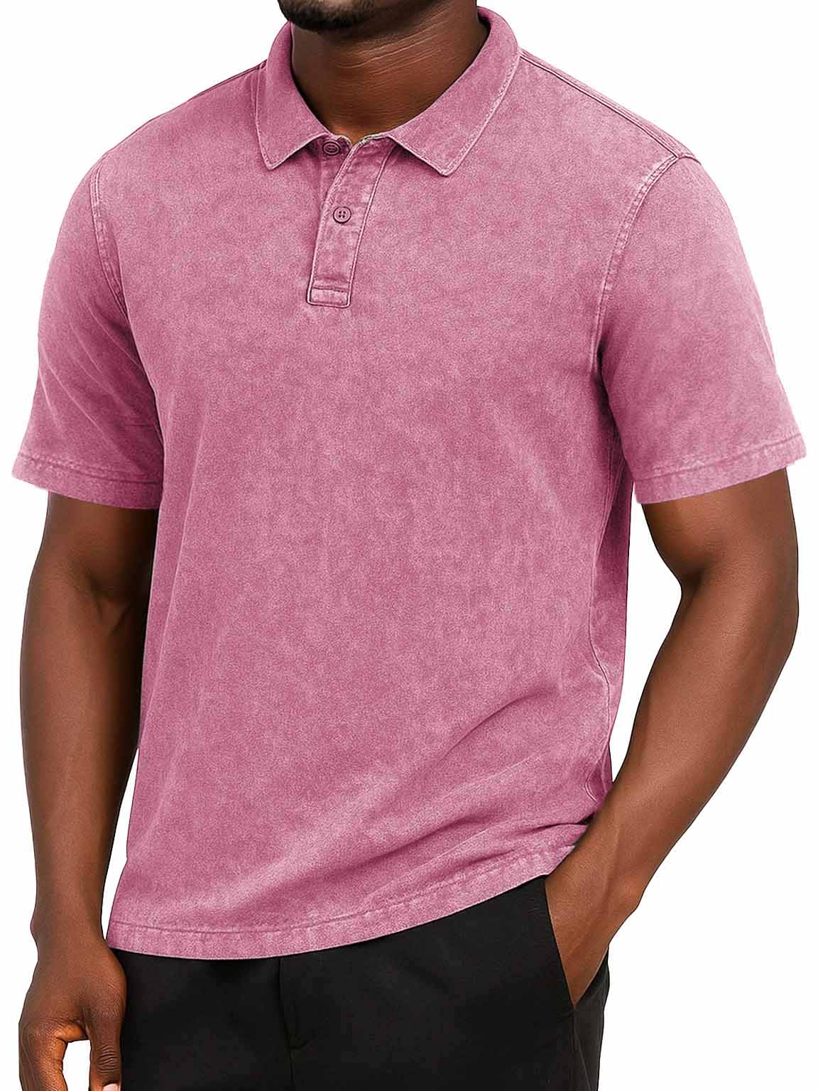Men's Fashion Retro Distressed Short-sleeved Polo Shirt