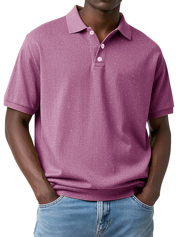 Men's Fashion Retro Distressed Lapel Short Sleeve Polo Shirt