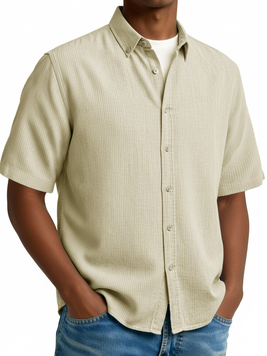 Men's Fashionable Casual Retro Collar Short-Sleeve Shirt