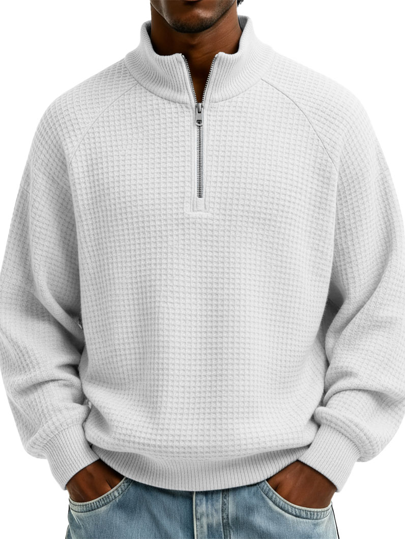 Men's Stylish Casual Loose-fitting Raglan Sleeve Stand-up Collar Long-sleeved Sweatshirt