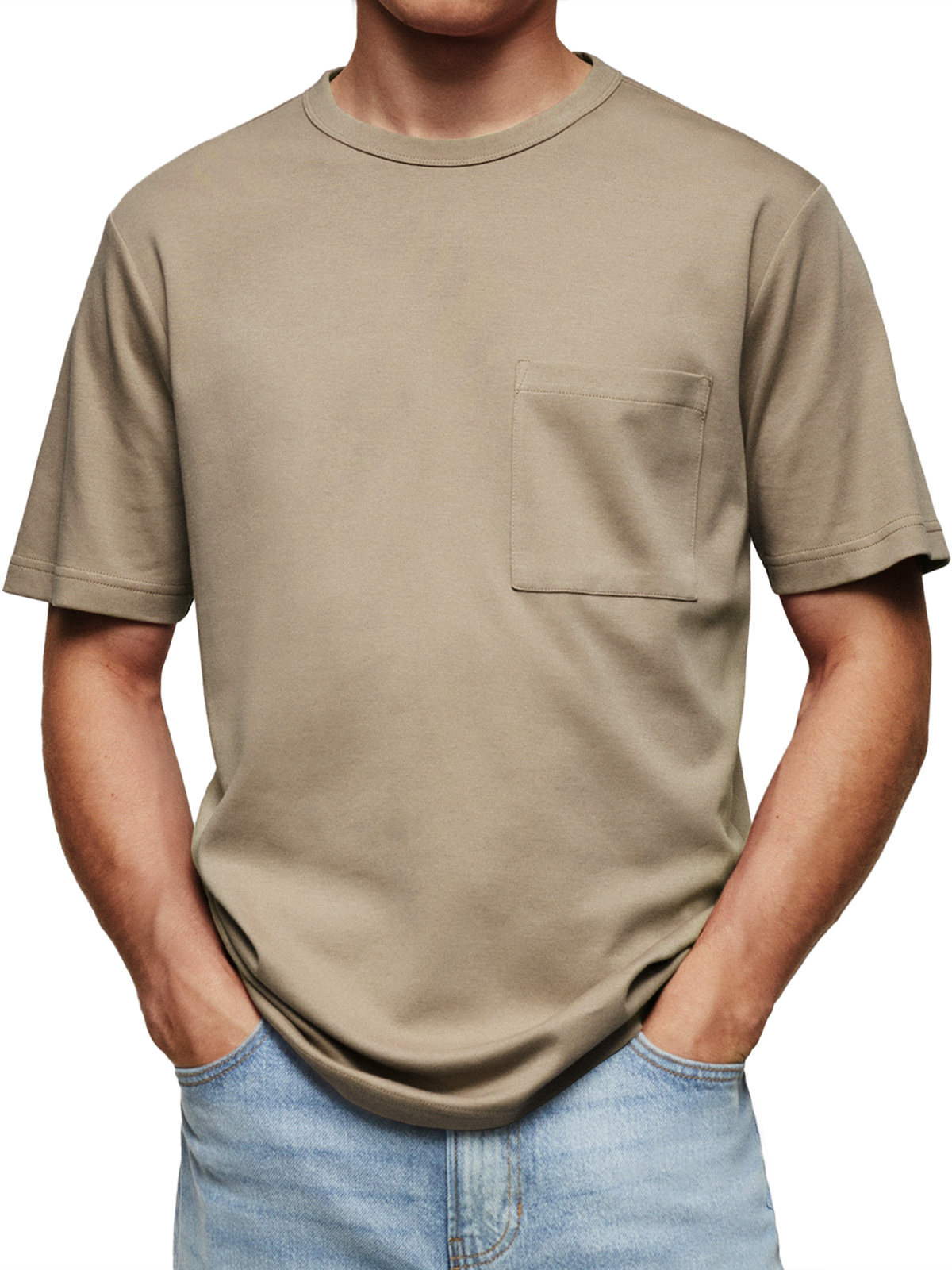 Men's Everyday Round Neck Casual Pocket Comfortable Short Sleeve T-Shirt