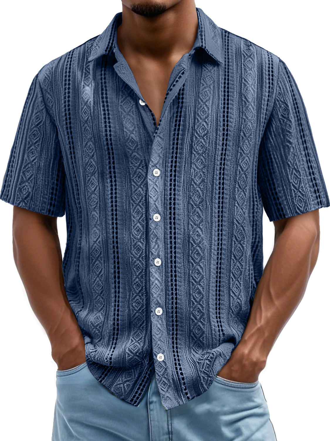 Men's Daily Simple Texture Casual Short-sleeved Shirt