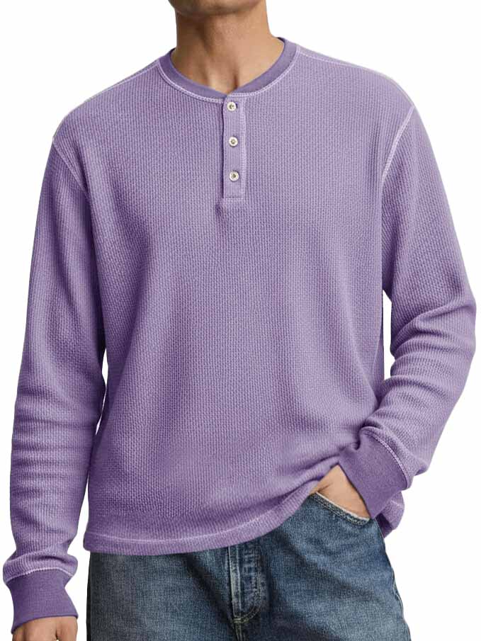 Men's Stylish Casual Long-sleeved Henley Shirt