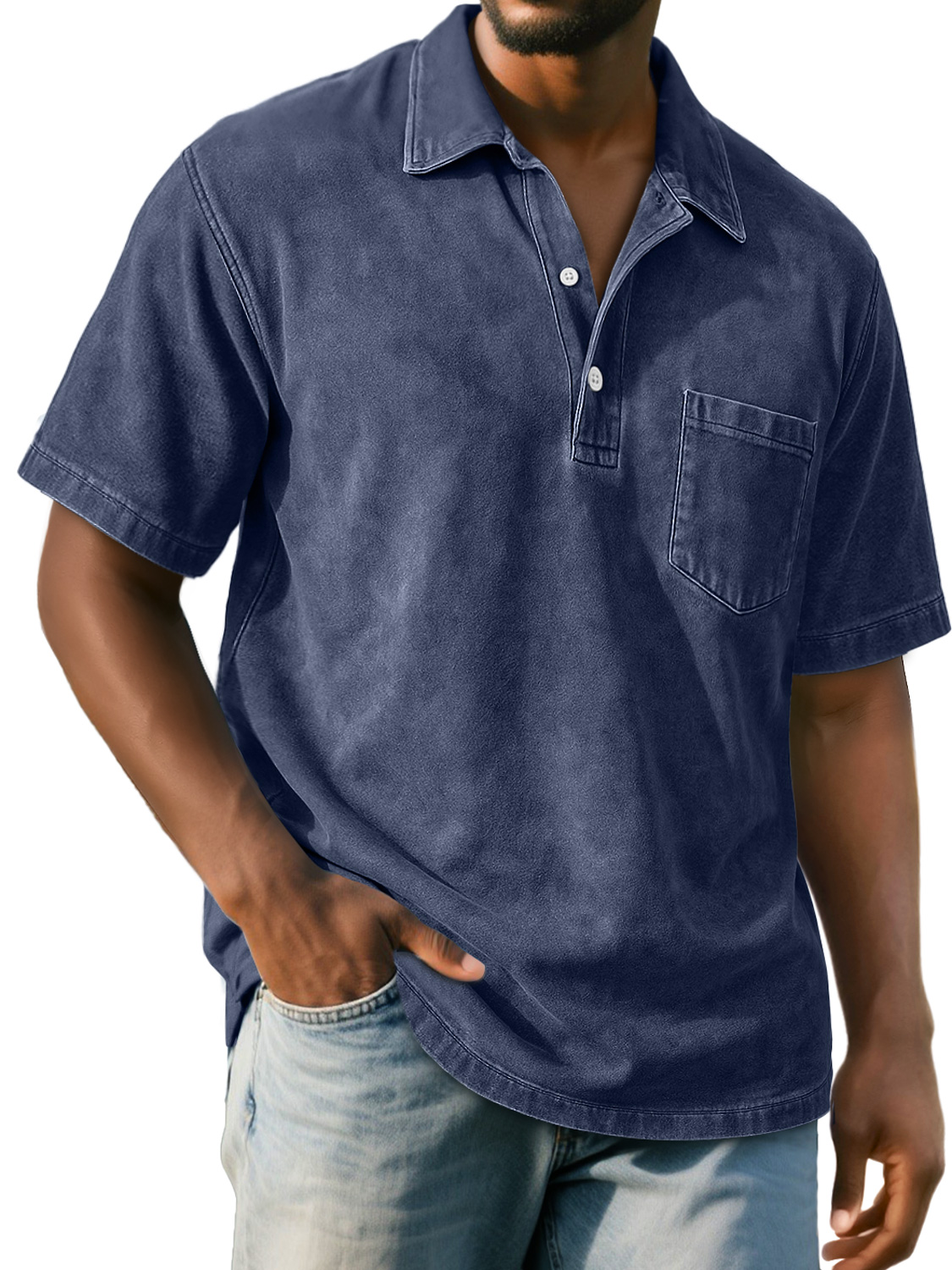 Men's Retro Everyday Casual Lapel Pocket Short-sleeved Polo Shirt