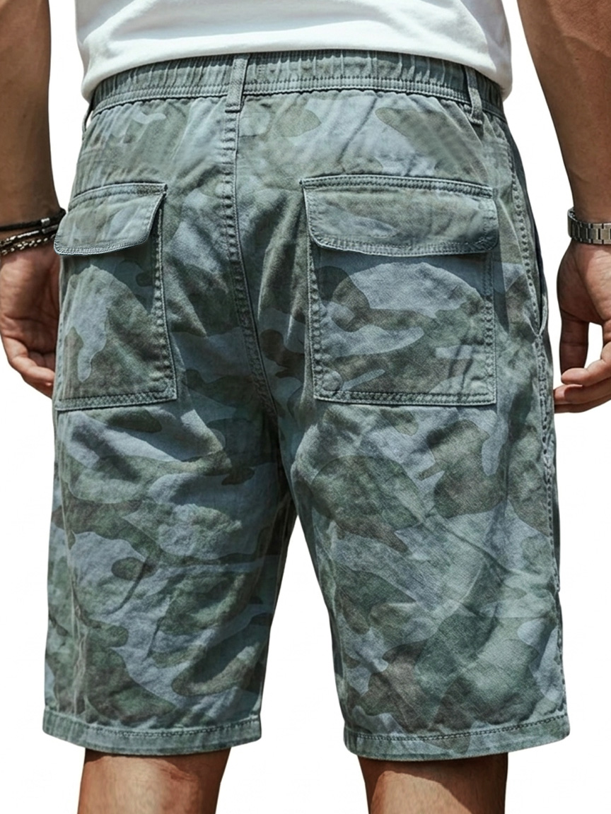 Men's Cotton Patch Pocket Camouflage Casual Work Shorts