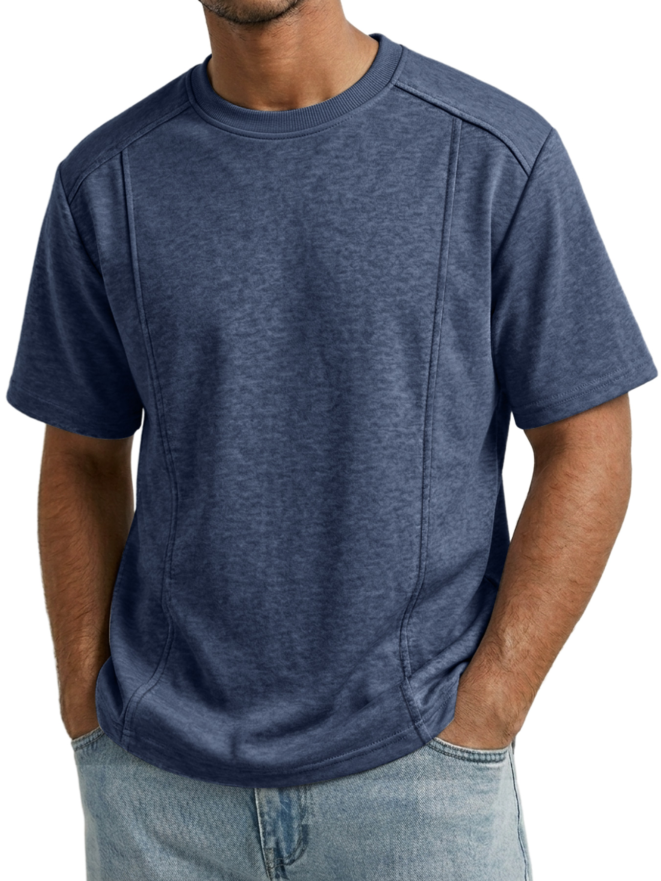 Men's Crew Neck Deconstructed Casual Short-Sleeve T-Shirt