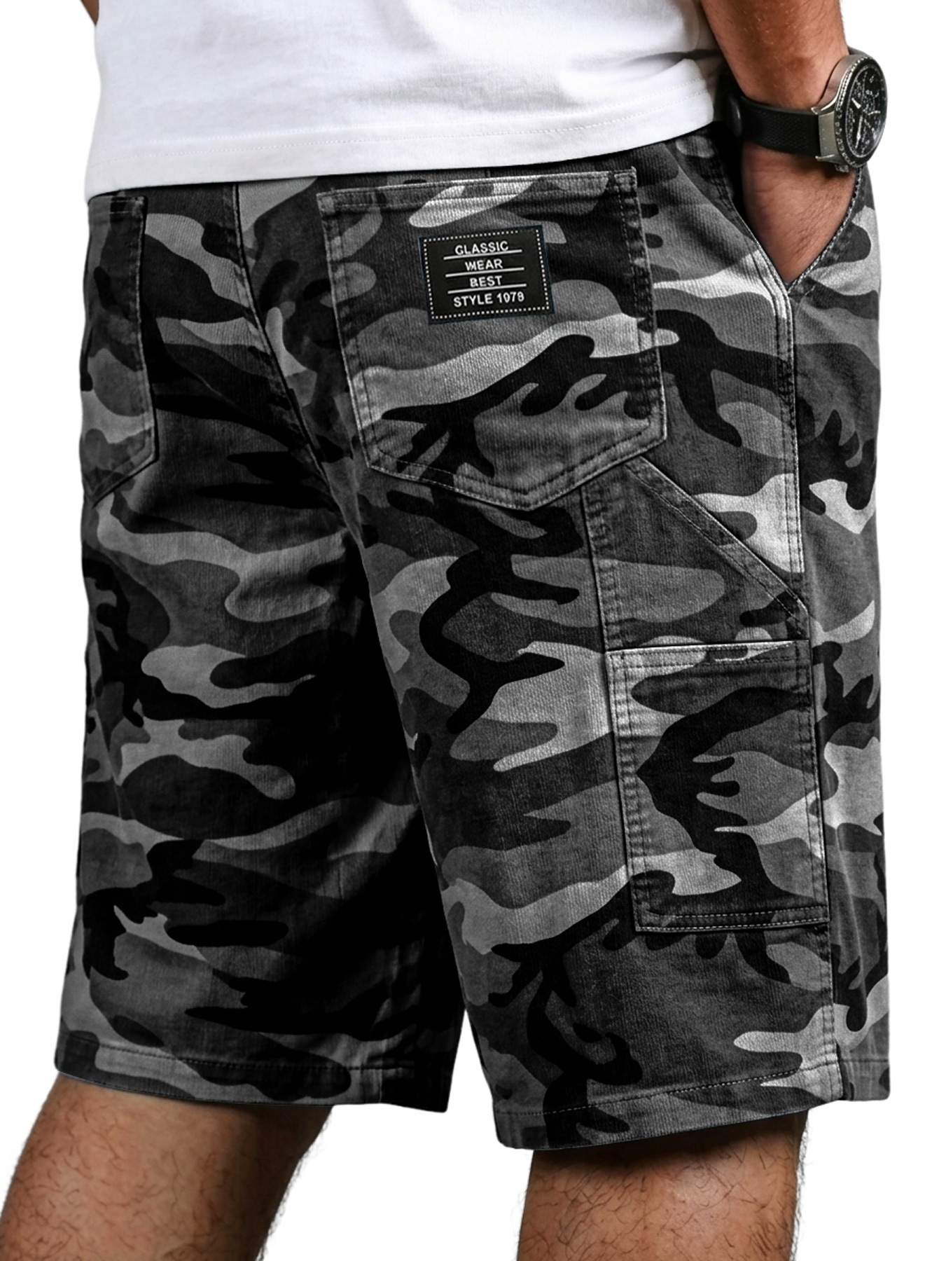 Men's Workwear Camouflage Multi-pocket Casual Shorts