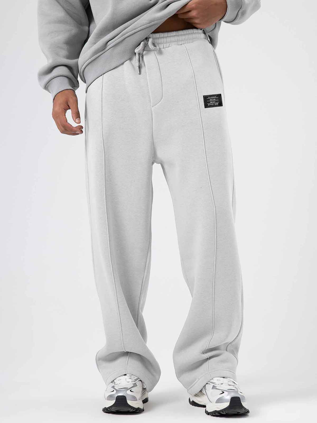 Men's Fashion Sporty Loose Logo Drawstring Pocket Trousers